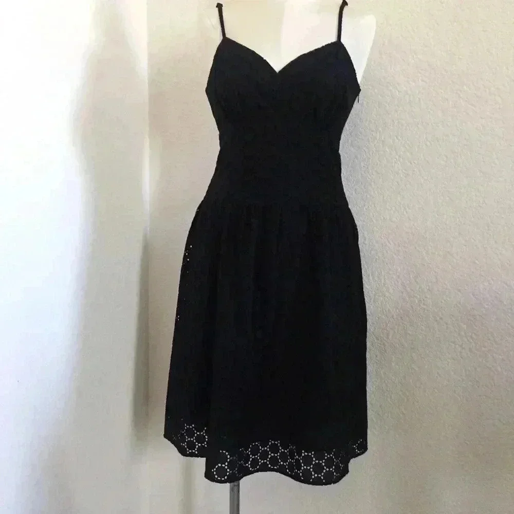 Tweeds Eyelet Adjustable Strap Sleeveless Dress - Picture 1 of 7